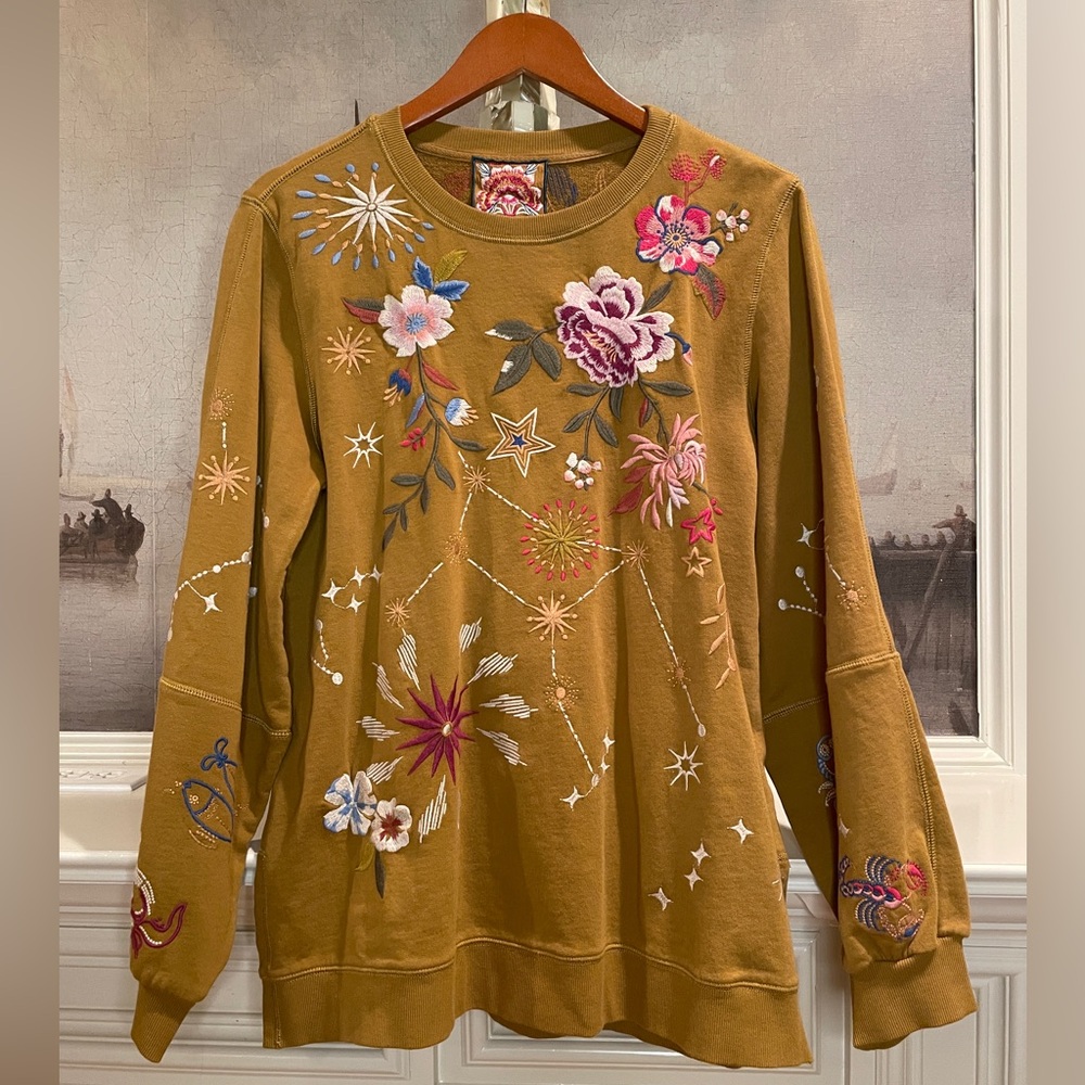 Johnny Was Celestine Side Split Sweatshirtochre G… - image 2